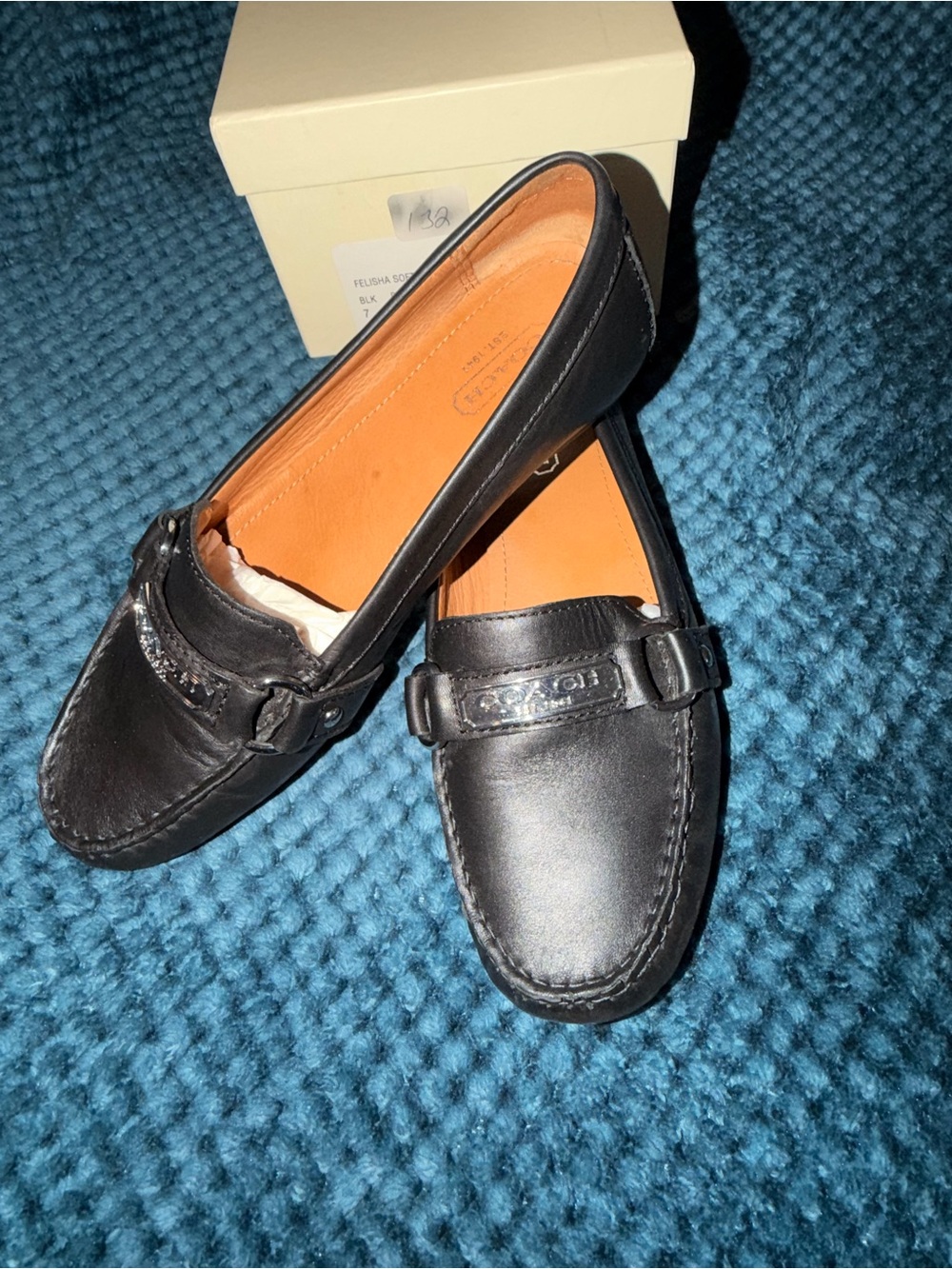 Like New Coach Felisha Black Leather Women's Loafers